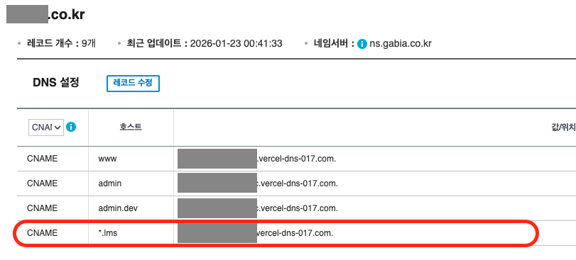 DNS CNAME 설정
